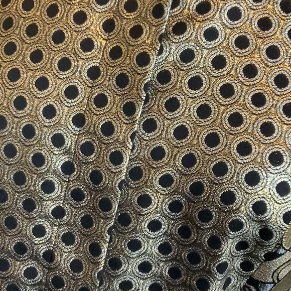 Victoria Beckham gold & black lame geometric print shirt dress - Picture 7 of 16